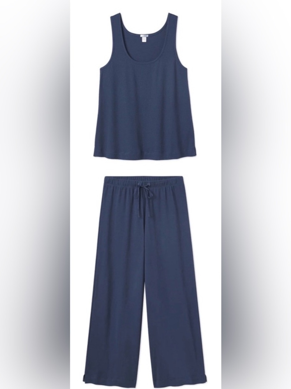 Lake Pajamas Pointelle Set Navy Size Medium